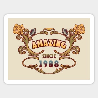 AMAZING SINCE 1988 art nouveau vintage retro 80s Sticker